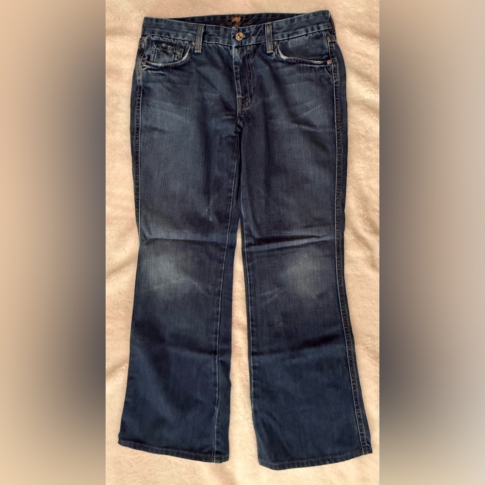 7 For All Mankind Indigo Wide Leg Jeans